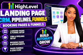 gohighlevel landing page, CRM, pipeline, sales funnels, booking pages, funnels