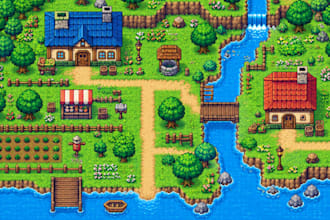 2d top down pixel art tilemap rpg maker sprite sheet asset tileset game art