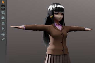 create 3d character models for vrchat, 3d vtuber, vroid model, furry avatar, vrm