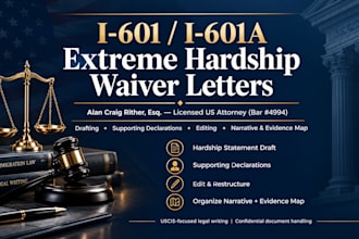 draft a persuasive I 601 immigration waiver hardship letter