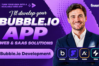 build scalable bubble io web app, saas mvp, no code app