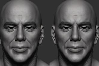 realistic 3d head model 3d bust face likeness in zbrush stl file for 3d printing