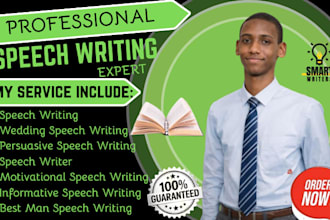 write wedding speech, persuasive speech and motivational speech keynote