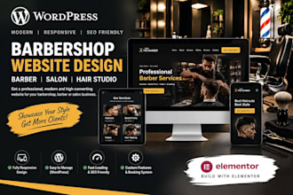 design barbershop website, barber website, salon website