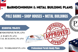draw barndominium plans, pole barns, metals building plans and renderings