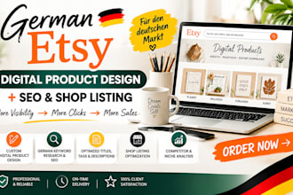 do german etsy digital product design, german etsy seo, german etsy shop listing