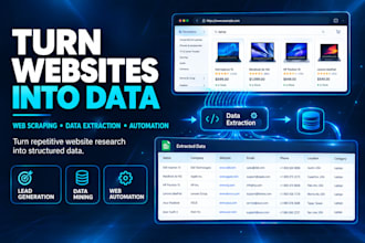 do web scraping, data extraction and automation