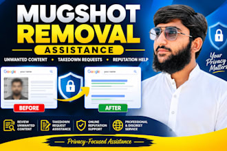 assist with mugshot, google content and dmca removal requests