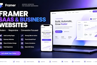 design pro framer saas landing page, business website