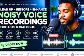 clean up, restore and enhance noisy voice recordings and dialogue