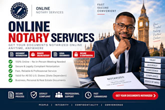 provide fast remote online notary, USA UK legal document notarization, UK notary