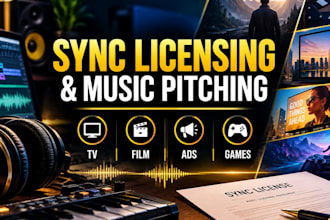 provide sync licensing and music pitching for film, tv, ads and media placement