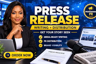 write an engaging press release for your business, product or brand in 24 hours
