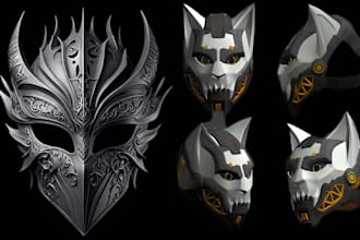 3d print and paint, ship custom 3d mask 3d helmet cosplay armour halloween mask