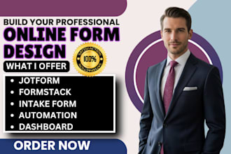 develop jotform formstack intake form with dashboard and automation