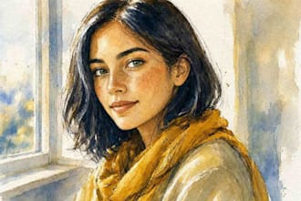 paint a unique watercolor portrait