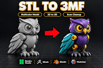 color 3d models stl to 3mf scan cleanup split file bambu lab multicolor printing