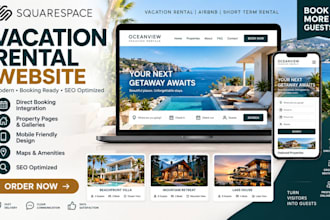 fix squarespace vacation rental website, airbnb direct booking and property seo