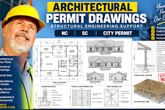 architectural permit drawing structural engineer nc sc city permit drawing plan