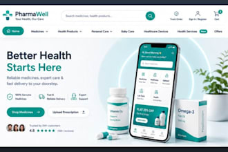 build fully responsive pharmacy website medicine store pharmacy website