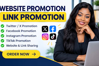 promote share share website link to 300m USA UK ca twitter fb ig tiktok audience