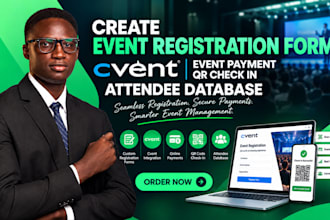 create event registration form cvent event payment qr check in attendee database