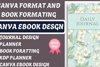 do journal design, canva ebook design, book design, book formatting, KDP planner