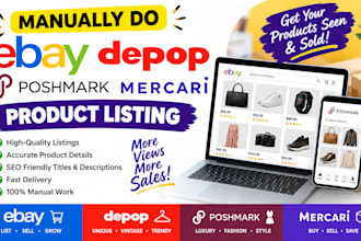 manually do ebay depop poshmark mercari product listing