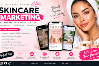 your skincare beauty social media marketing manager, cosmetics med spa hair