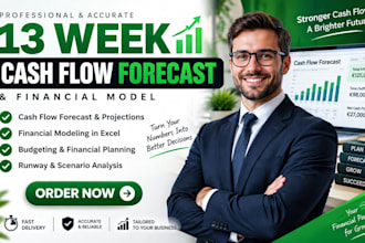 do 13 week cash flow forecast, financial model, forecast, modeling, cash flow