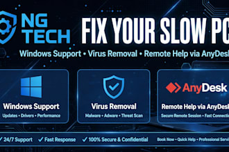 fix your slow windows pc, linux help and remote tech support