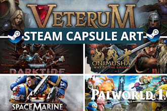 design steam capsule art, steam artwork, game art and game banner