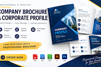 design a professional company brochure and corporate profile