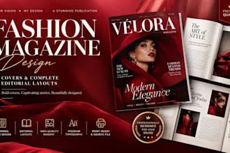 design fashion magazine covers and complete editorial layouts