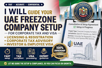 consult and guide uae freezone company setup corporate tax and visa