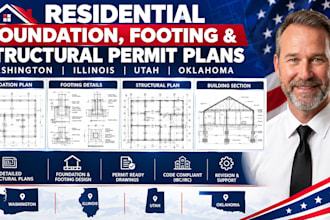 design residential foundation, footing and structural permit plans