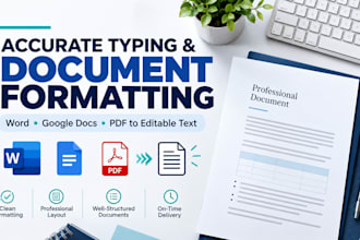 accurately type and format your word or google docs documents
