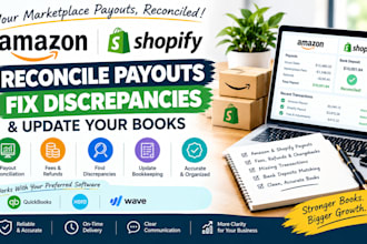 reconcile amazon and shopify payouts, fix discrepancies and update books