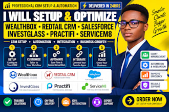 setup wealthbox redtail crm salesforce financial investglass practifi servicem8