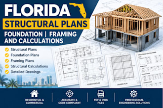 prepare florida structural drawings, foundation plans, framing and calculations