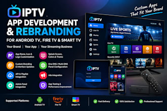 develop and rebrand your smart TV app, admin panels, and app customization