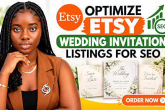 optimize etsy wedding invitation and template listings for SEO