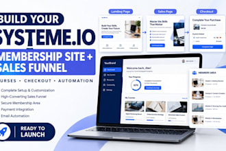 setup german systeme io membership site, sales funnel, systeme io webinar funnel