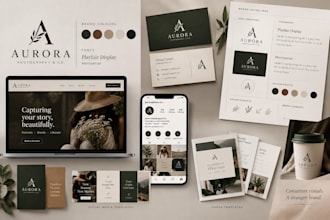design italian full canva brand kit, brand identity, logo for coaches, founders