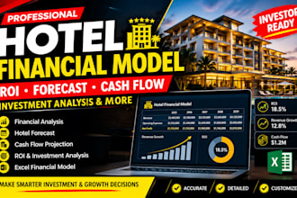 build hospitality financial model, hotel forecast, ROI, cash flow, and analysis