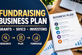 fundraising business plan grant writing 501c3 nonprofit startup investors writer