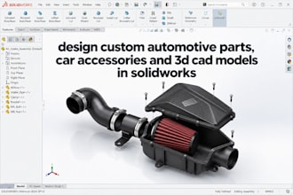 design custom automotive parts, car accessories and 3d cad models in solidworks