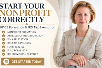 form your 501c3 nonprofit and file irs form 1023 or 1023 ez for tax exemption