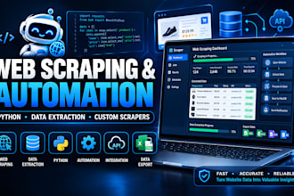 build custom web scraping bots, data scrapers and automation tools