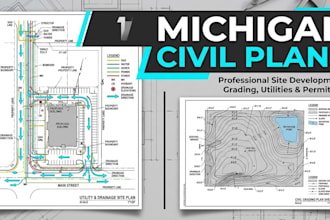 michigan civil permit plan utility plans drainage layouts grading 2d site plans
